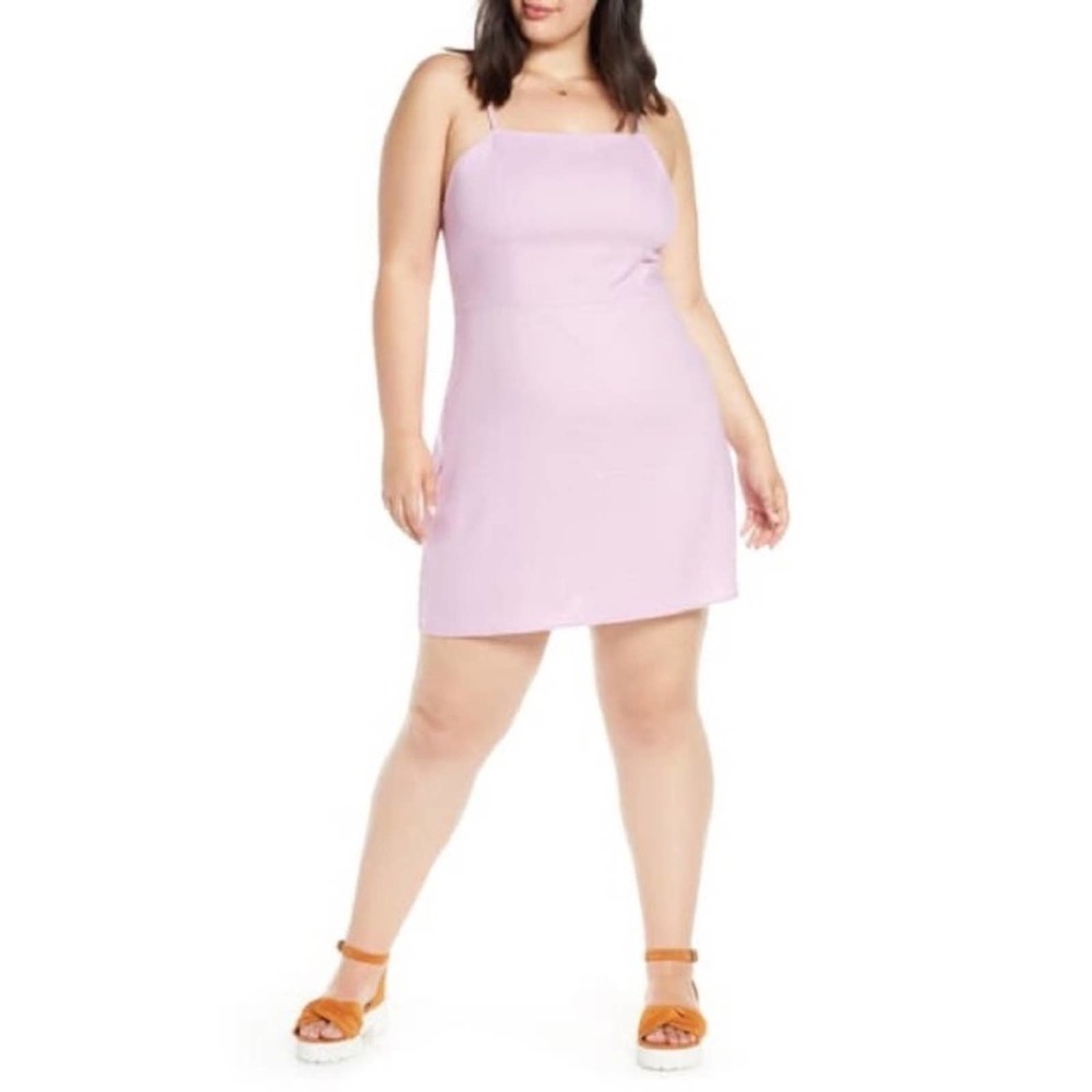 BP Pink Mini Linen Blend Dress 4X NWT